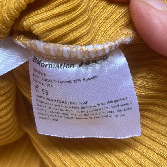 Reformation Jeans mustard thin strap tank top, ribbed, great condition, Small - Picture 5 of 5